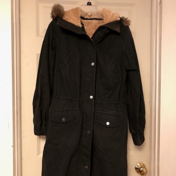 Stefanel Army Green Parka with Fur Insert - Picture 1 of 7